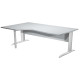 Scrivania Compact Sinistro Easy - 160 x 60/80/100 cm - Grigio/grigio alluminio