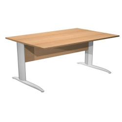 Scrivania lineare Easy - 120 x 80 x 72 cm - Faggio/grigio alluminio