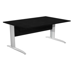 Scrivania lineare Easy - 120 x 80 x 72 cm - Nero venato/grigio alluminio