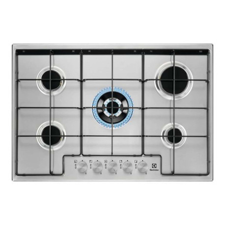 Electrolux Serie 300 Slim line EGS7534X - Piano cottura a gas - 5 piastre - Nicchia - larghezza: 56 cm - prof. 48 cm - acciao i
