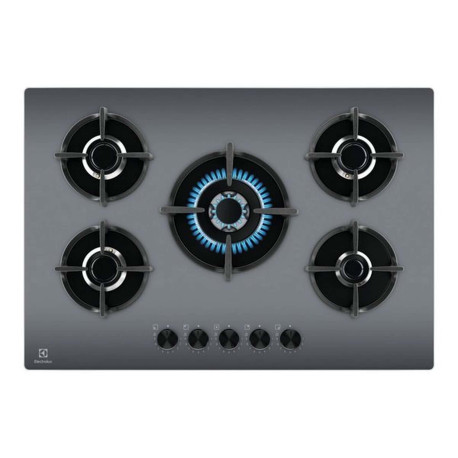 Electrolux Serie 600 EGG75372M - Piano cottura a gas - 5 piastre - Nicchia - larghezza: 56 cm - prof. 48 cm - a specchio