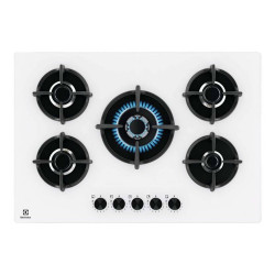 Electrolux Serie 600 EGG75372W - Piano cottura a gas - 5 piastre - Nicchia - larghezza: 56 cm - prof. 48 cm - bianco