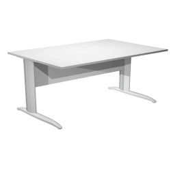 Scrivania lineare Easy - 140 x 80 x 72 cm - Bianco/grigio alluminio