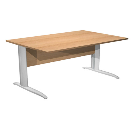Scrivania lineare Easy - 140 x 80 x 72 cm - Faggio/grigio alluminio