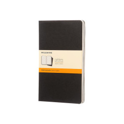 Moleskine Cahier Large - Taccuino - 130 x 210 mm - 40 fogli / 80 pagine - carta avorio - righe - copertina nera - cartone (pacc