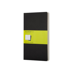 Moleskine Cahier Pocket - Giornale - 90 x 140 mm - 32 fogli / 64 pagine - carta avorio - bianco - nero - cartone (pacchetto di 
