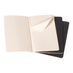 Moleskine Cahier Pocket - Giornale - cucito - 90 x 140 mm - 32 fogli / 64 pagine - quadretti - nero - cartone (pacchetto di 3)