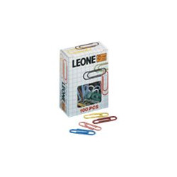 Molho Leone - Clip per carta - arrotondato - No. 2 - 28 mm - copertura in plastica - pacco da 100