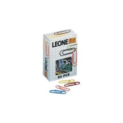 Molho Leone - Clip per carta - arrotondato - No. 4 - 32 mm - copertura in plastica - pacco da 60