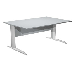Scrivania lineare Easy - 140 x 80 x 72 cm - Grigio/grigio alluminio