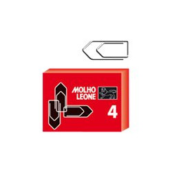 Molho Leone - Clip per carta - triangolare - No. 4 - 32 mm - acciaio galvanizzato - pacco da 100