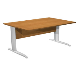 Scrivania lineare Easy - 140 x 80 x 72 cm - Noce chiaro/grigio alluminio