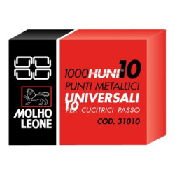 Molho Leone Universali Huni 10 - Punti metallici - No. 10 - metallo - pacco da 1000