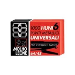 Molho Leone Universali Huni 6 - Punti metallici - 64/48 - pacco da 1000