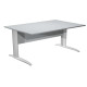 Scrivania lineare Easy - 160 x 80 x 72 cm - Grigio/grigio alluminio