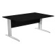 Scrivania lineare Easy - 160 x 80 x 72 cm - Nero venato/grigio alluminio