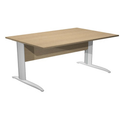 Scrivania lineare Easy - 160 x 80 x 72 cm - Rovere/grigio alluminio