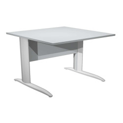 Scrivania lineare Easy - 80 x 80 x 72 cm - Grigio/grigio alluminio
