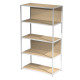 Libreria 5 ripiani Modular - 90 x 44 x 161 cm - struttura metal bianco - rovere