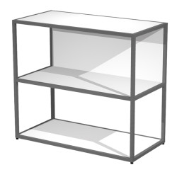 Libreria bassa a giorno Essence - 90 x 44 x 80 cm - Bianco/antracite