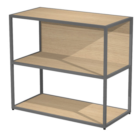 Libreria bassa a giorno Essence - 90 x 44 x 80 cm - Rovere/antracite