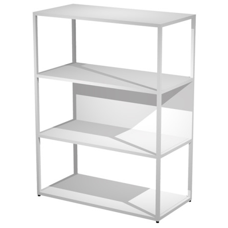 Libreria media a giorno Essence - 90 x 44 x 119 cm - Bianco/bianco