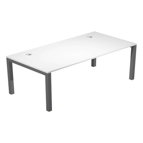 Scrivania singola Agorà - 180 x 80 x 74,6 cm - Bianco/antracite