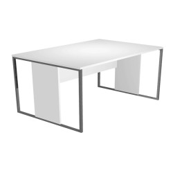 Scrivania singola Essence - 120 x 80 cm - Bianco - Gamba bianco