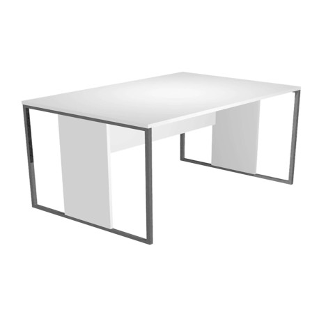 Scrivania singola Essence - 120 x 80 cm - Bianco - Gamba bianco