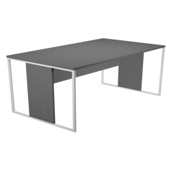 Scrivania singola Essence - 160 x 80 cm - Antracite - Gamba bianco