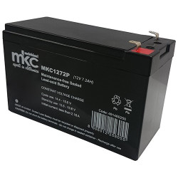 Batteria al piombo ricaricabile 12V 7.2Ah terminale faston 4.8mm MKC MKC1272P 491460250