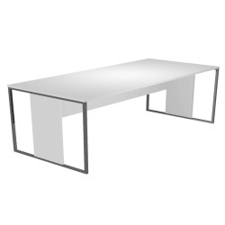 Scrivania singola Essence - 180 x 80 cm - Bianco - Gamba bianco