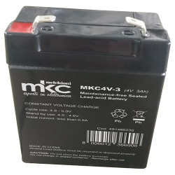 Batteria al piombo ricaricabile 4V 3Ah terminale faston 4.8mm MKC MKC4V-3 491460230