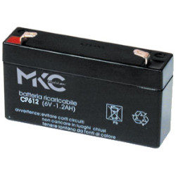 Batteria al piombo ricaricabile 6V 1.2Ah terminale faston 4.8mm MKC MKC612 491460201