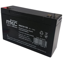 Batteria al piombo ricaricabile 6V 12Ah terminale faston 4.8mm MKC MKC6120 491460203