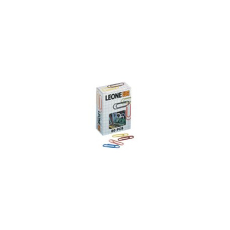 Molho Leone - Clip per carta - arrotondato - No. 4 - 32 mm - copertura in plastica - pacco da 60