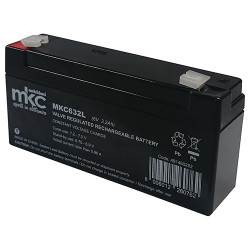Batteria al piombo ricaricabile 6V 3.2Ah lunga terminale faston 4.8mm MKC MKC632L 491460252