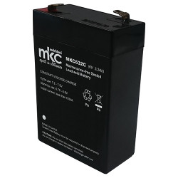 Batteria al piombo ricaricabile 6V 3.2Ah terminale faston 4.8mm MKC MKC632C 491460219