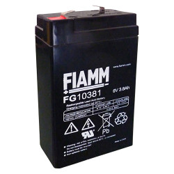 Batteria al piombo ricaricabile 6V 3.8Ah terminale faston 4.8mm FIAMM FG10381 491460381