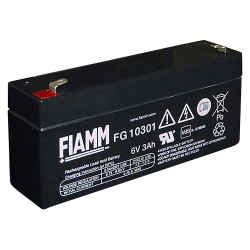 Batteria al piombo ricaricabile 6V 3Ah terminale faston 4.8mm FIAMM FG10301 491460364