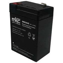 Batteria al piombo ricaricabile 6V 4.5Ah terminale faston 4.8mm MKC MKC645 491460202