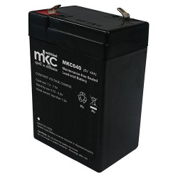Batteria al piombo ricaricabile 6V 4Ah terminale faston 4.8mm MKC MKC640 491460216