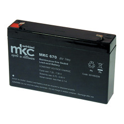 Batteria al piombo ricaricabile 6V 7Ah terminale faston 4.8mm MKC MKC670 491460209