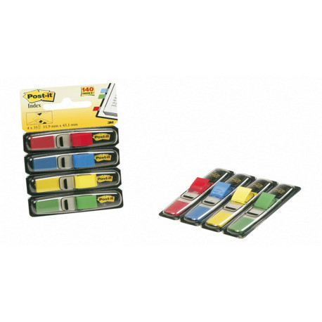 Segnapagina Post-it Index Mini - 683-4 - 12 x 43,2 mm - 4 colori classici - Post-it - conf. 140 pezzi