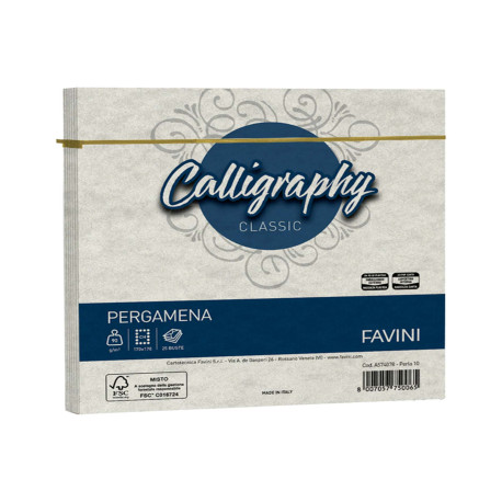 Busta Calligraphy Pergamena - 170 x 170 mm - 90 gr - perla 10 - Favini - conf. 25 pezzi