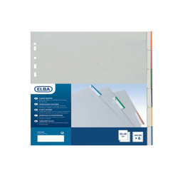 Separatore - 6 tacche personalizzabili - PP - 22x30 cm - grigio - Favorit