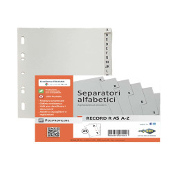 Separatore alfabetico A/Z Record R - PP - 15x21 cm - A5 - grigio - Sei Rota
