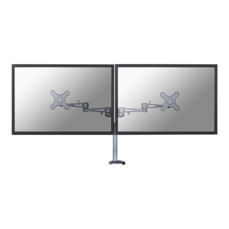 Neomounts FPMA-D935DG - Kit montaggio - video full-motion - per 2 display LCD - argento - dimensione schermo: 10"-27" - rondell