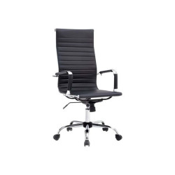 equip - Sedia - ergonomico - schienale alto - braccioli - inclinazione - girevole - cromo, cuoio con rivestimento PU - nero