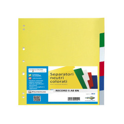 Separatore Record S - 6 tasti - PP - 15 x 21 cm - A5 - multicolore - Sei Rota